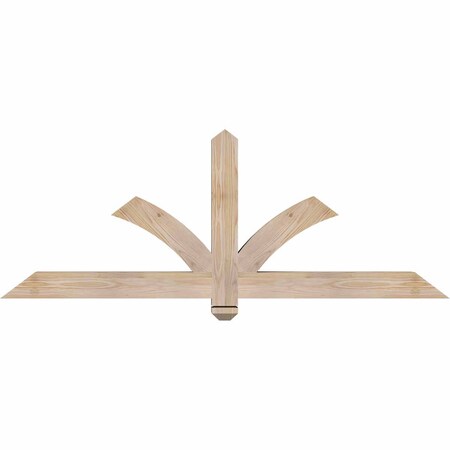 Ekena Millwork Redmond Smooth Timber Gable Bracket, Douglas Fir, 60"W x 22"H x 3 1/2"D x 3 1/2"F, 9/12 Pitch GBW060X22X0404RED00SDF